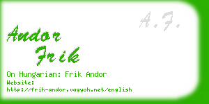 andor frik business card